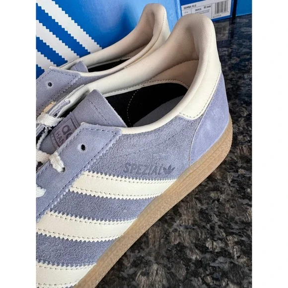 Adidas Handball Spezial W Silver Violet Cream White Gum JR0849 Womens 11 NEW - Picture 3 of 8